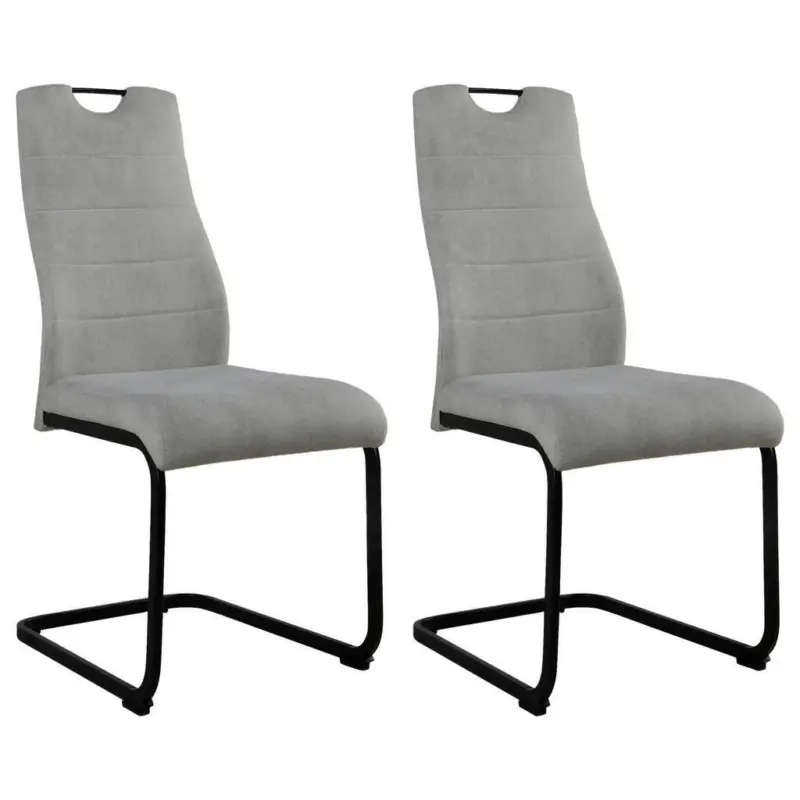 Stuhl-Set 2 Stück in Stahl Webstoff