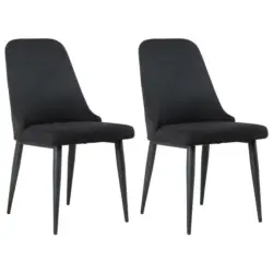 Stuhl-Set 2 Stück in Stahl Webstoff