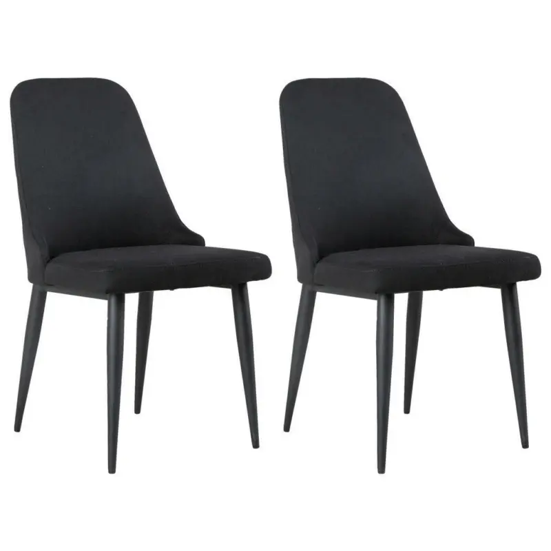 Stuhl-Set 2 Stück in Stahl Webstoff