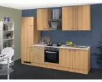 Hornbach Küchenblock Flex Well Nano 8725 Buche-Dekor/Buche-Dekor 270 cm inkl. Einbaugeräte