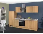 Hornbach Küchenblock Flex Well Nano 8769 Buche-Dekor/Buche-Dekor 270 cm inkl. Einbaugeräte