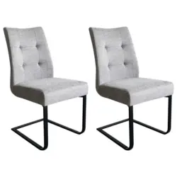 Schwingstuhl-Set 2 Stück in Stahl Mikrofaser