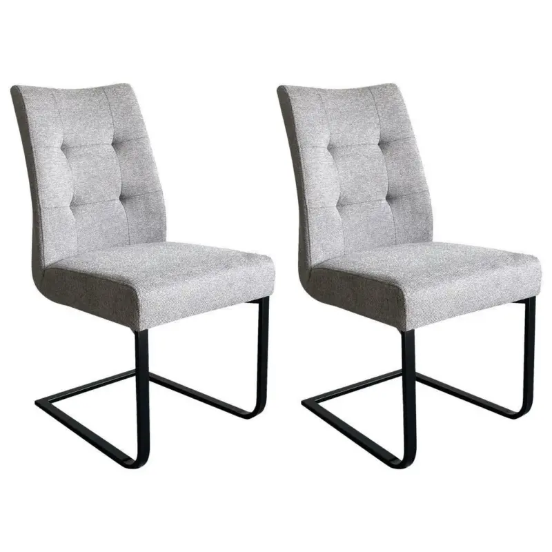 Schwingstuhl-Set 2 Stück in Stahl Mikrofaser