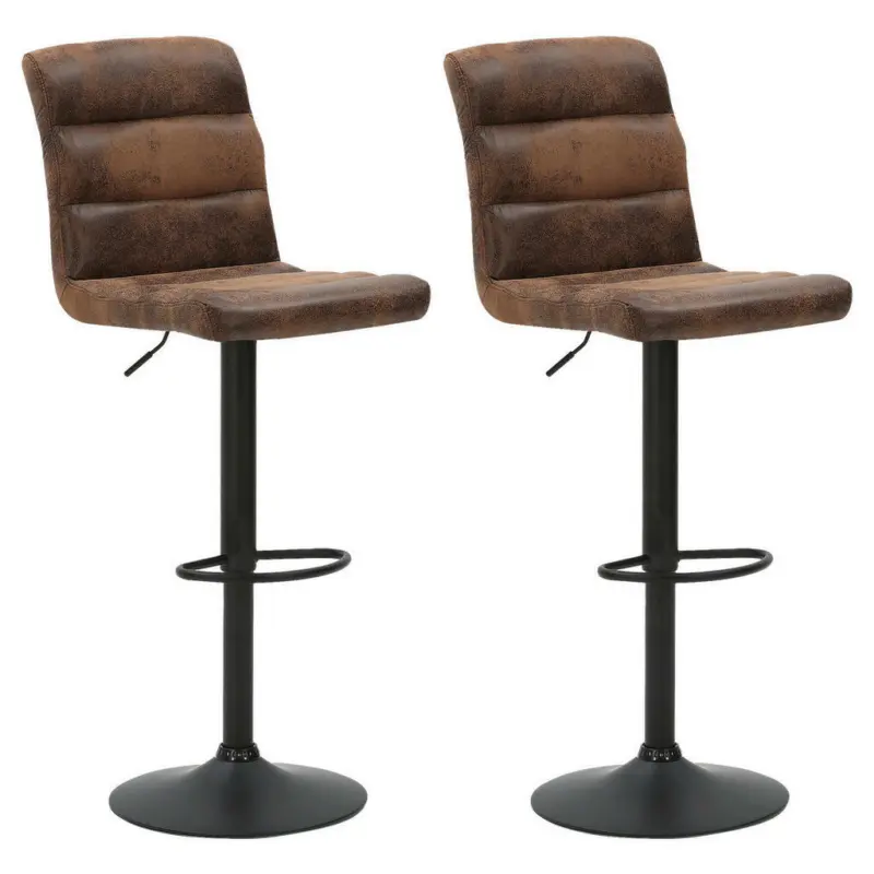 Barhocker-Set in Anthrazit, Braun