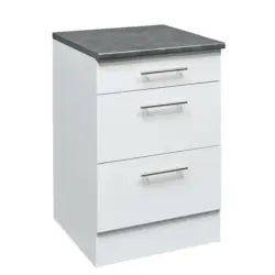 Küchenunterschrank 60/90/60 cm in Braun, Weiß