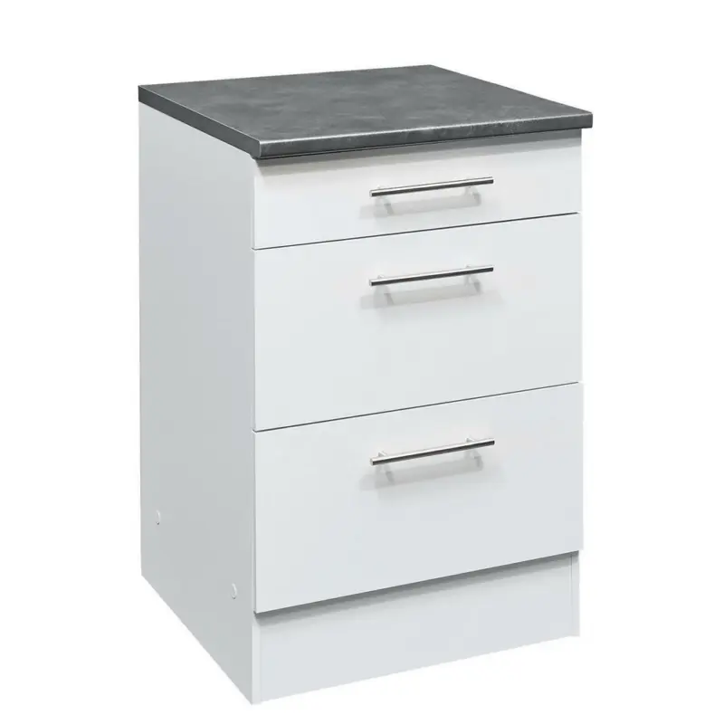 Küchenunterschrank 60/90/60 cm in Braun, Weiß