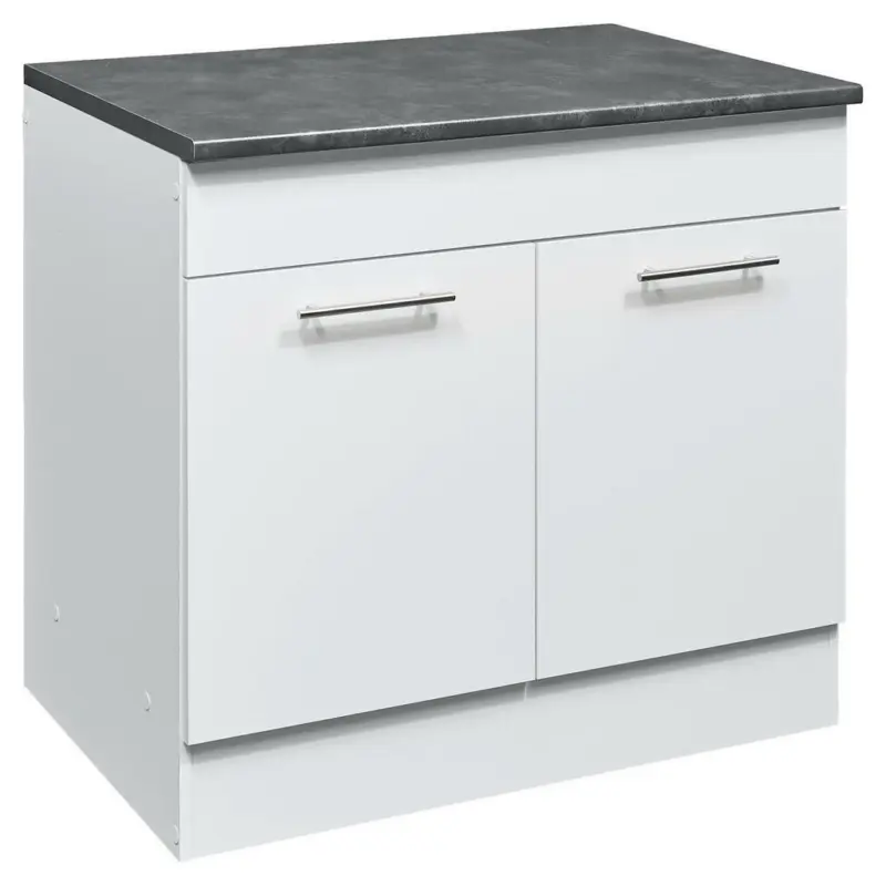 Spülenunterschrank 100/90/60 cm in Braun, Weiß