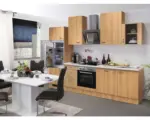 Hornbach Küchenblock Flex Well Nano 8901 Buche-Dekor/Buche-Dekor 280 cm inkl. Einbaugeräte
