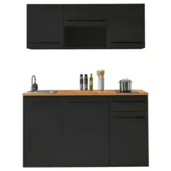 Minik&uuml;che in Schwarz, Eichefarben