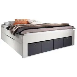 Stauraumbett 180/200 cm in Weiß