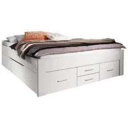 Stauraumbett 180/200 cm in Weiß