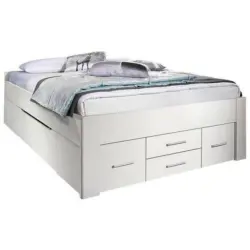 Stauraumbett 140/200 cm in Weiß