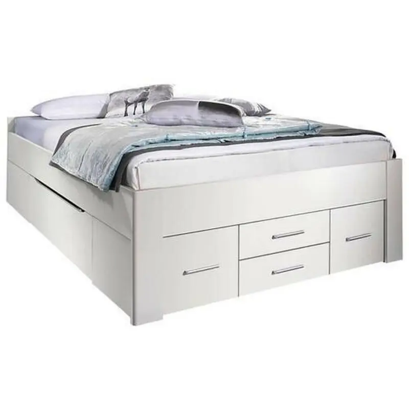 Stauraumbett 140/200 cm in Weiß