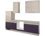 Hornbach Küchenleerblock Flex Well Focus 9152 Akazie-Dekor/Aubergine 270 cm