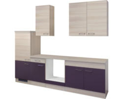 Küchenleerblock Flex Well Focus 9152 Akazie-Dekor/Aubergine 270 cm