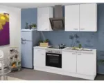 Hornbach Küchenblock Flex Well Wito 9835 weiß/weiß 210 cm inkl. Einbaugeräte