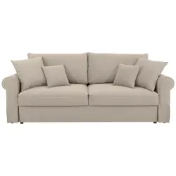 Eckschlafsofa in Velours Beige
