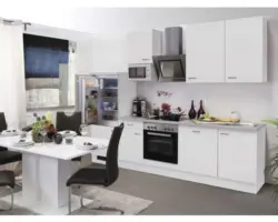 Küchenblock Flex Well Wito 9979 weiß/weiß 280 cm inkl. Einbaugeräte