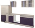 Hornbach Küchenleerblock Flex Well Focus 10038 Akazie-Dekor/Aubergine 300 cm
