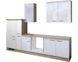 Küchenleerblock Flex Well Valero 10074 weiß Hochglanz/Sonoma Eiche 300 cm