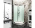 Hornbach Fertigduschkabine Schulte RD Kreta II 89x89x202 cm Echtglas Klar hell grün