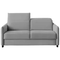 Schlafsofa in Cord, Velours Hellgrau