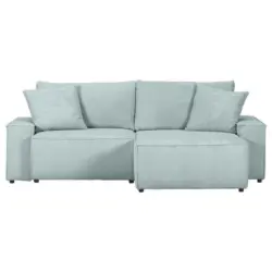 Ecksofa in Kord Mintgrün