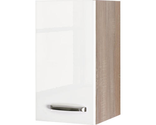 Hängeschrank Flex Well Valero weiß glänzend/Sonoma Eiche 30x55x32 cm mit Drehtür