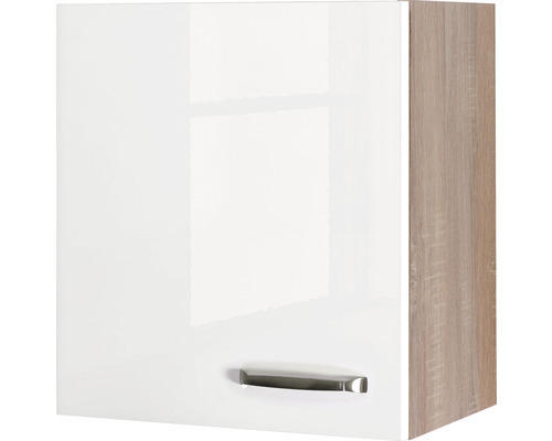 Hängeschrank Flex Well Valero weiß glänzend/Sonoma Eiche 50x55x32 cm mit Drehtür