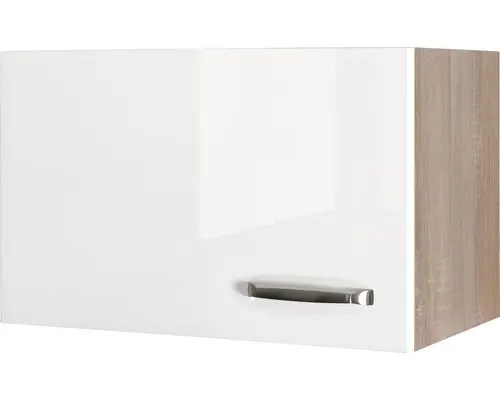 Hängeschrank Flex Well Valero weiß glänzend/Sonoma Eiche 60x32x32 cm mit Drehtür