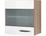Hornbach Glashängeschrank Flex Well Valero weiß glänzend/Sonoma Eiche 50x55x32 cm mit Drehtür