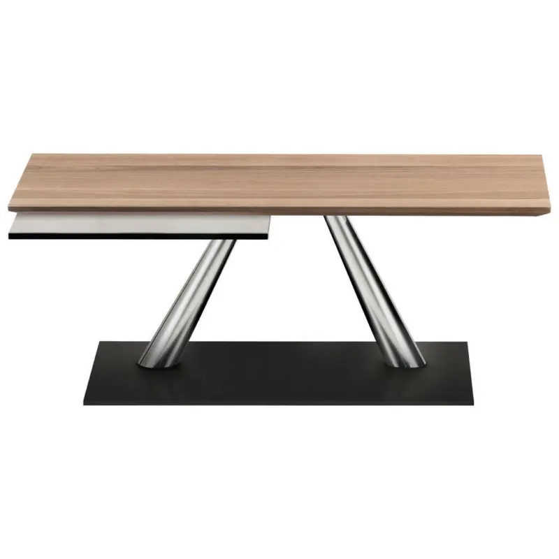 Couchtisch in Holz, Metall, Keramik 96-142/56/40 cm