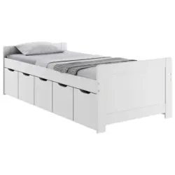Stauraumbett 90/200 cm in Weiß