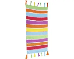 Fleckerl-Teppich Multi gestreift bunt 65x130 cm