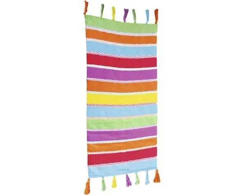 Fleckerl-Teppich Multi gestreift bunt 65x130 cm