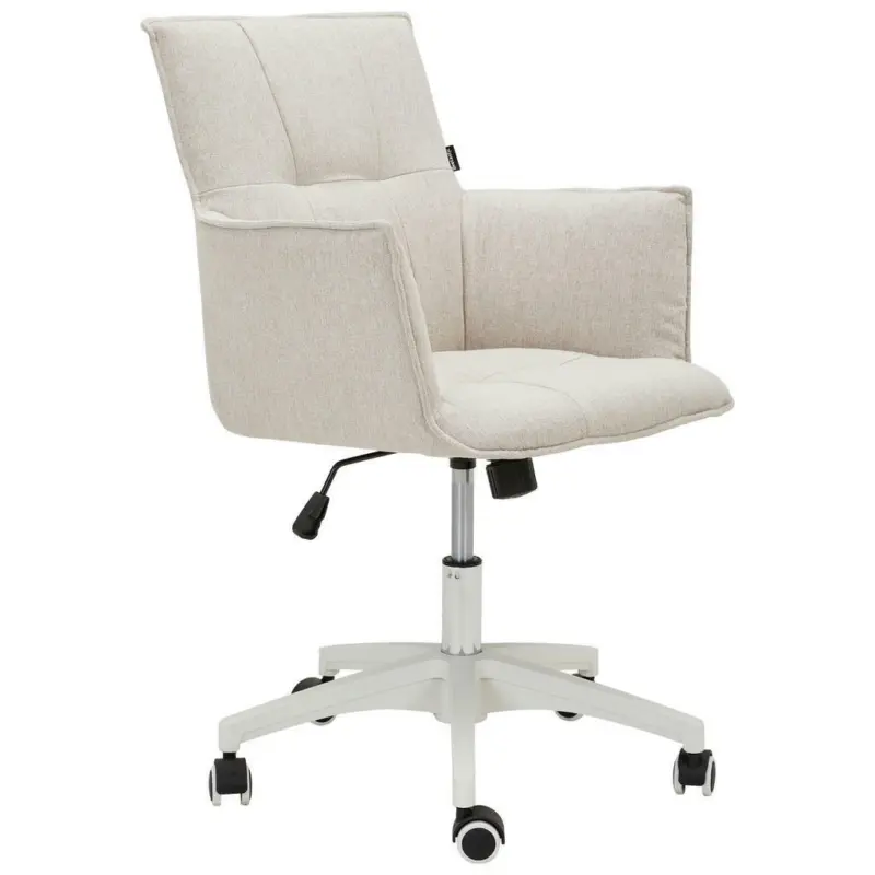 Drehstuhl in Mikrofaser Weiß, Beige