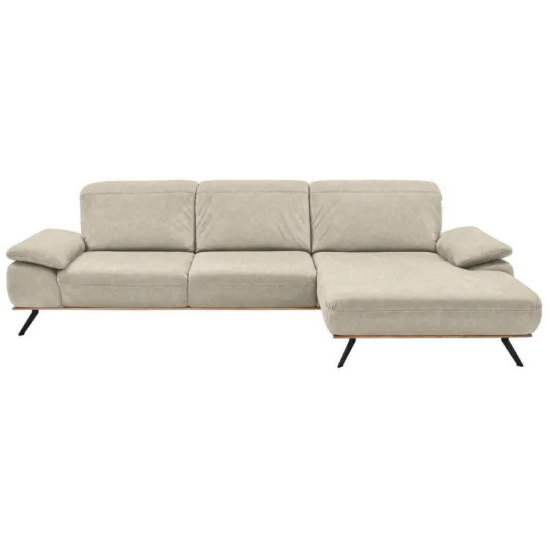 Ecksofa in Mikrofaser Naturfarben, Beige