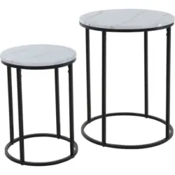 Beistelltischset in Metall, Holzwerkstoff 40/40/50,5 cm