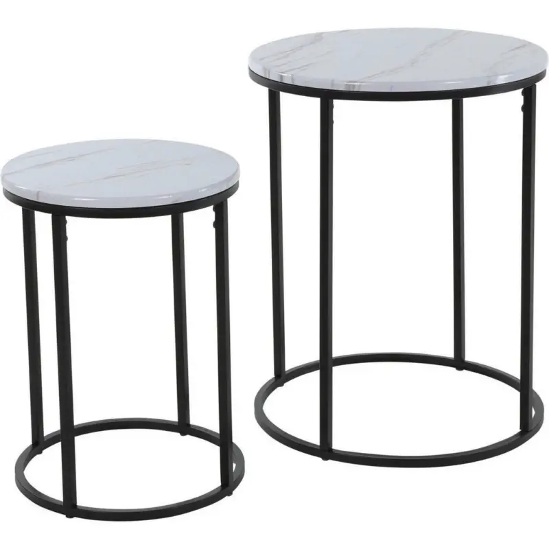 Beistelltischset in Metall, Holzwerkstoff 40/40/50,5 cm