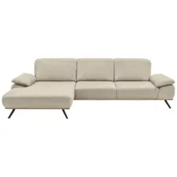Ecksofa in Mikrofaser Naturfarben, Beige
