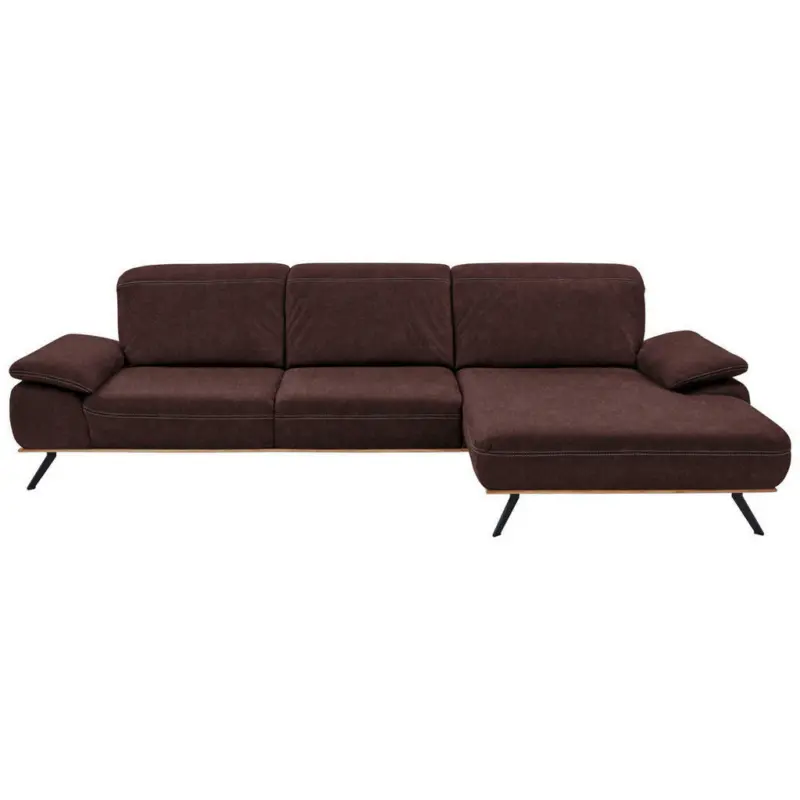 Ecksofa in Mikrofaser Dunkelbraun