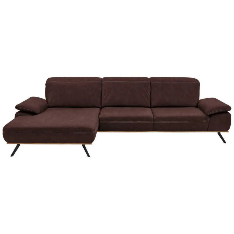 Ecksofa in Mikrofaser Dunkelbraun