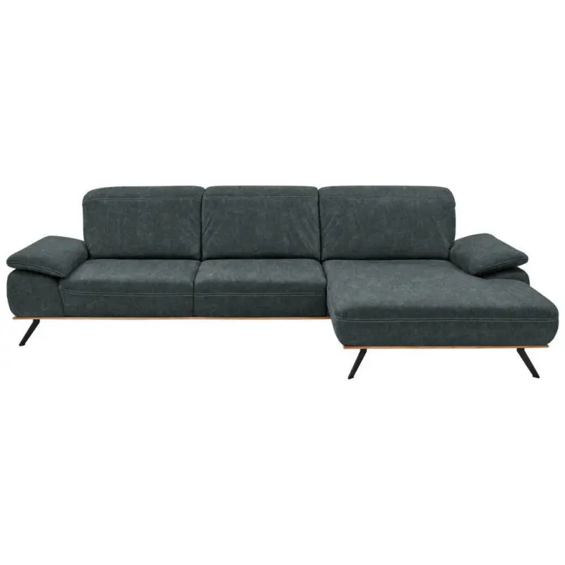Ecksofa in Mikrofaser Blaugrau