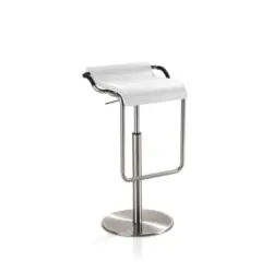 Barhocker in Metall, Kunststoff Weiß, Chromfarben