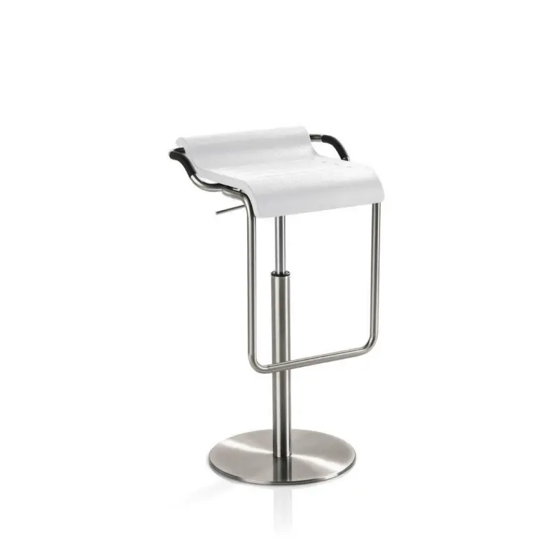 Barhocker in Metall, Kunststoff Weiß, Chromfarben