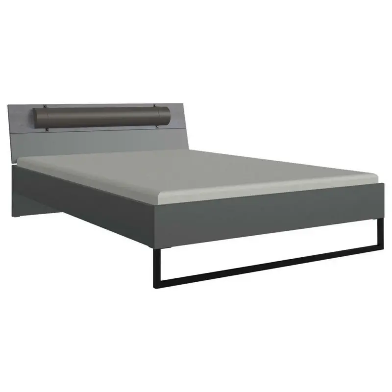 Bett 140/200 cm in Graphitfarben