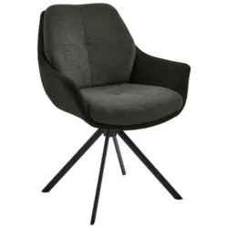 Armlehnstuhl in Eisen Webstoff, Mikrofaser