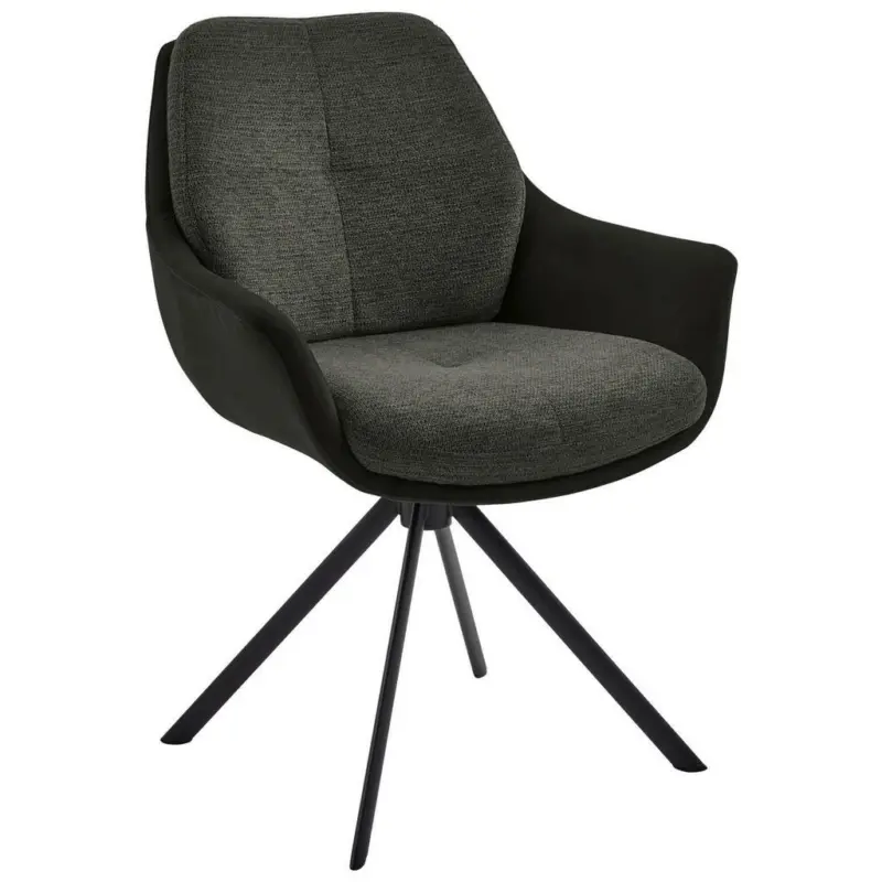 Armlehnstuhl in Eisen Webstoff, Mikrofaser