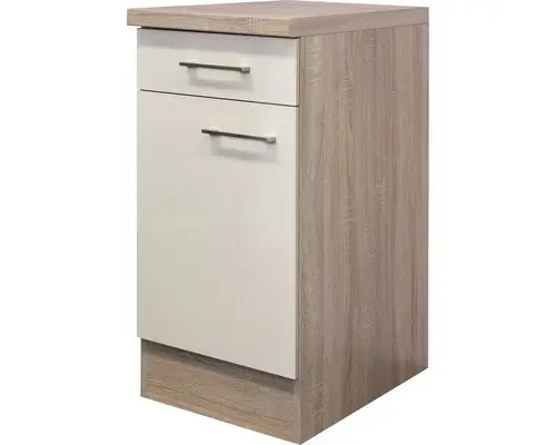 Unterschrank Flex Well Nepal Kaschmir glänzend 40x86x60 cm mit Drehtür