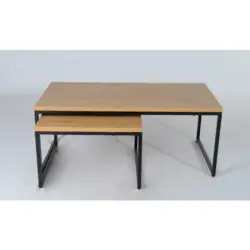 Couchtisch in Metall, Holzwerkstoff